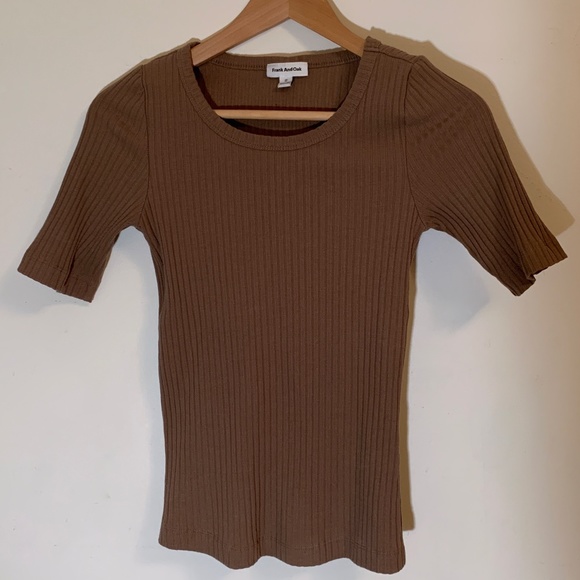 NWOT Frank & Oak Ribbed Top in Brown- Size XS - Picture 3 of 7